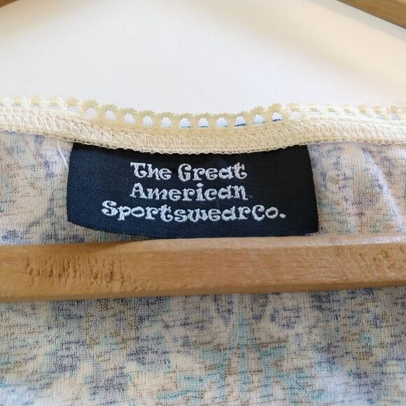 Vintage 2000s Paisley Print Top Plus Size 1X Bell Sleeve Tie Back Y2K Milkmaid - Picture 8 of 9